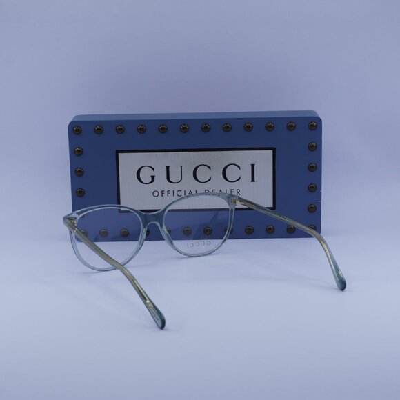 Gucci GG0550O 018 Cat Eye 53mm Eyeglasses - Transparent Grey - Picture 7 of 11